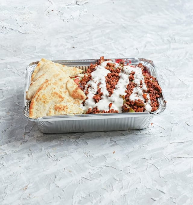Chopped Beef Over Rice.